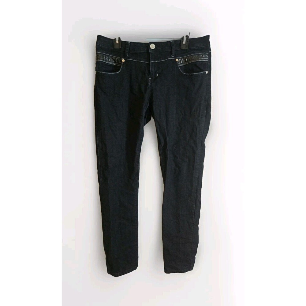 Picky Boo Jeans Womens Juniors 15 Blue Sparkly Lace Up Back Faux Leather Details